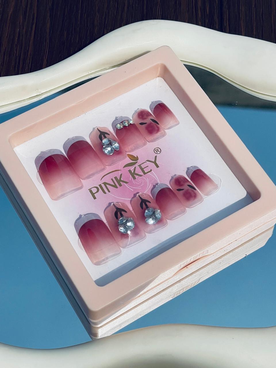 Rose Artificial Nails
