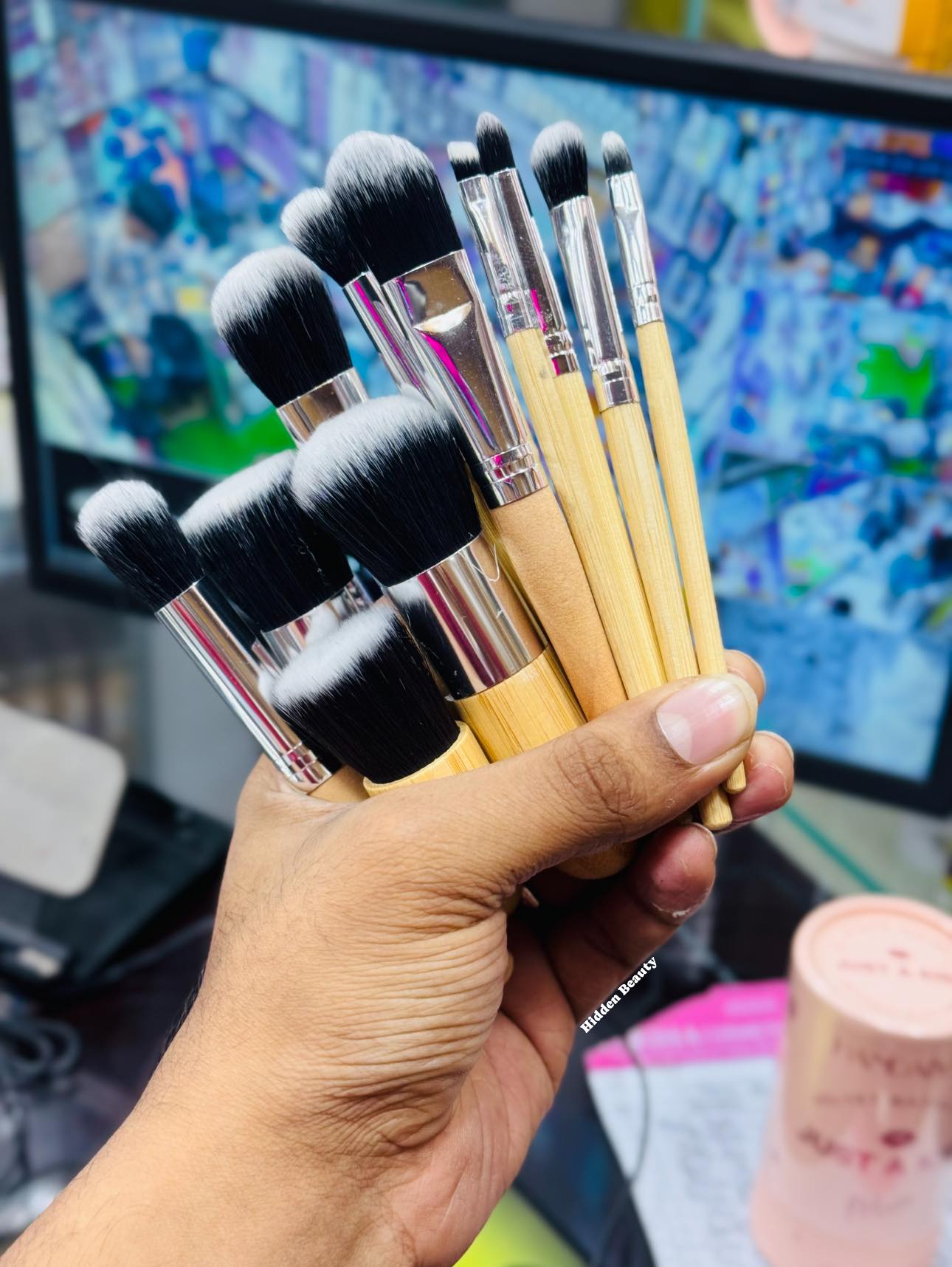 Bamboo makeup brush set (11 pecs)
